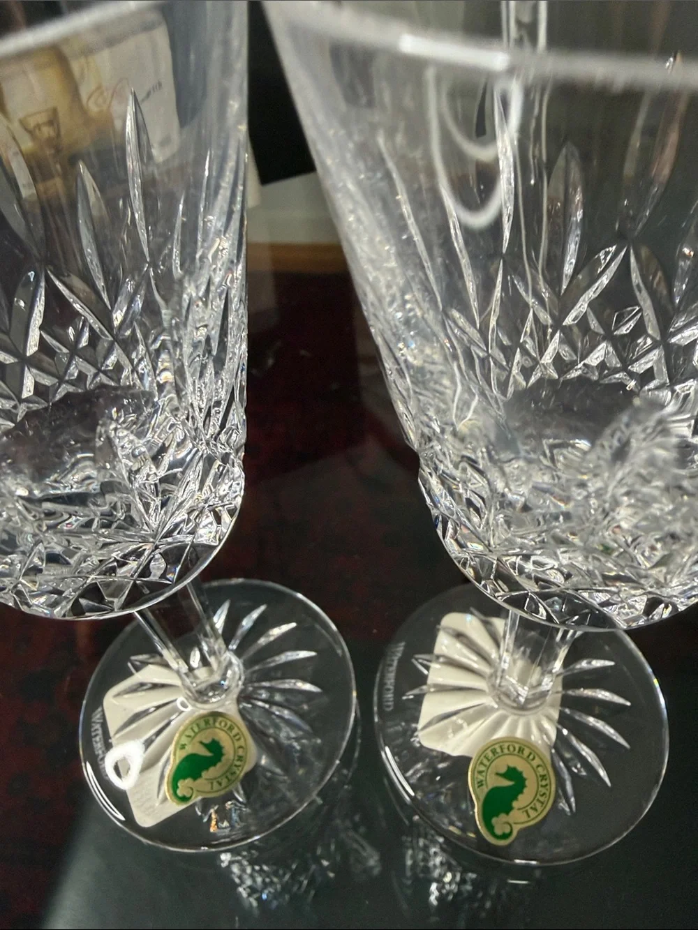 Pair of Waterford Lismore White Wine Glasses Vintage 1996 NIB